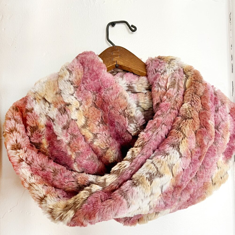 Anthropologie Pink  Remi Faux Fur Infinity Scarf